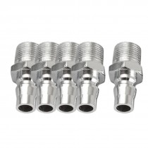 5 Pcs Pneumatic PM-30 Quick Coupler Joint Silver Tone