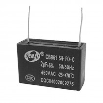 Metallized Polypropylene Film Fan Capacitor CBB61 450VAC 2uF