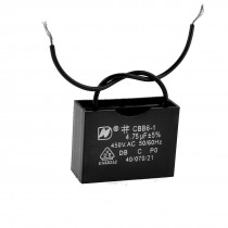 CBB61 AC 450V 4.75uF 2-wire Terminal Ceiling Fan Motor Run Capacitor Black
