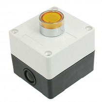 DC 24V Yellow Signal Light NO Momentary Push Button Switch Control Box