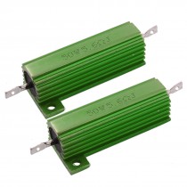 2x 5.6 Ohm Screw Tap Mounted Aluminum Housed Wirewound Resistors 50W