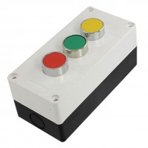 AC 240V 3A Yellow Round Cap Momentary NO Push Button Switch Station Kppyh
