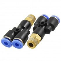 2 Pcs 1/8" Thread to 4mm Push in Y Shape Air Pneumatic Quick Fittings