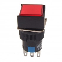 Self Locking AC 250V/3A NO NC 3 Terminals Red Push Button Switch