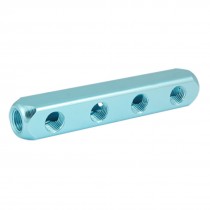 Pneumatic 4 Way Pass Air Hose Inline Manifold Turquoise