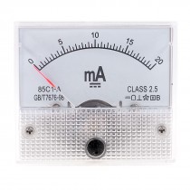 85C1-A DC 0-20mA Analog Panel Meter Ammeter Amperemeter