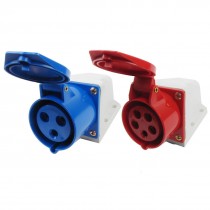 AC 220-380V AC 240-415V 16A Weather Proof IEC309-2 4P+E Industrial Socket 2Pcs