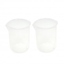 50mL Graduated Beaker Clear Plastic Measuring Cup for Lab 2 Pcs