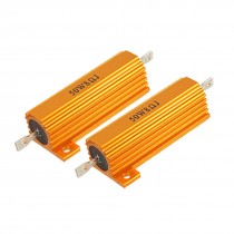 2 Pcs Electronic Aluminium Shell Resistors 5% 8 Ohm 50W