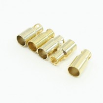 5 Pcs Gold Tone Metal RC Battery Plug Female Connector 6mm