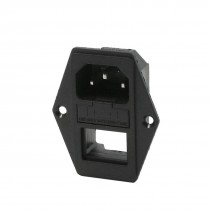 Integral Fuse Holder C14 Inlet Male Power Plug AC 250V 10A