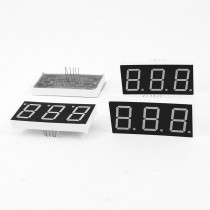 4 Pcs Common Cathode 12 Pin 3 Bit 7 Segment 0.8" Red LED Display Digital Tube