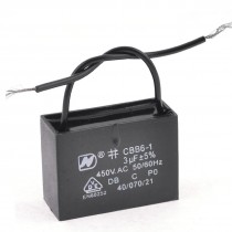 CBB61 AC 450V 3uF 5% Rectangle Motor Run Capacitor Black