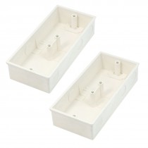 2 Pcs 166x77x38mm Flush-Type PVC Wall Mounted 2 Gang Junction Box Case White
