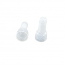 100 Pcs 0.6-1mm Wire Range Closed End Cap Connector White