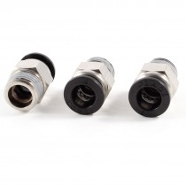 3 Pcs 1 4" PT Male Thread 8mm Push in Joint Pneumatic Connector Quick Fitting