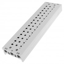 Rectangle Aluminum Block Manifold Solenoid Valve Base 15 Stations