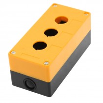Orange Black Plastic 22mm Dia 3 Holes Push Button Switch Control Box Shell