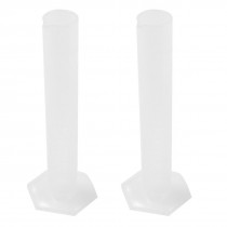 25mL Capacity Clear White Plastic Liquid Measuring Tool Graduated Cylinder 2Pcs