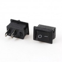 2Pcs AC 125V/10A 250V/6A 2 Terminalss SPST Snap in Boat Rocker Switch