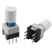 10 Pcs 7 x 7mm x 16mm PCB Momentary Tact Tactile Push Button Switch 6 Pin w Cap