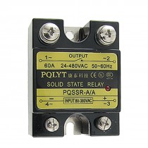 AC to AC Single Phase Solid State Relay SSR 60A 80-380V AC / 24-480V AC