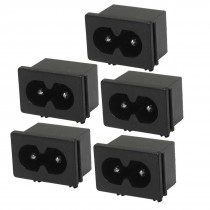 5 Pcs Black Male Plug IEC320 C8 AC Power Socket Connector 2.5A 250VAC