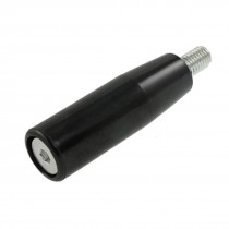 Black Silver Tone 11.5mm Male Thread Dia Revolving Handle Grip