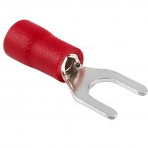 10 Pcs 5mm Tip Width Fork Insulating Terminal for 3mm Dia Bolt