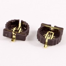 2 Pieces Brown Plastic CR1220 Cell Button Lithium Battery Sockets Holder