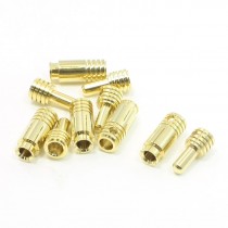 5 Pairs Gold Tone Metal RC Plug Male Female 2.5 Inner Dia Connectors