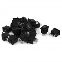 AC 10A 125VAC 6A 250VAC 3 Pin DPDT 3 Position on Off Snap in Boat Switch 20 Pcs