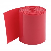 5Meters 50mm Width PVC Heat Shrink Wrap Tube Red for 2 x 18650 Battery