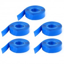 5pcs 2 Meters Long 23mm Blue PVC Heat Shrinkable Tubing Wrap for 1 x AA Battery