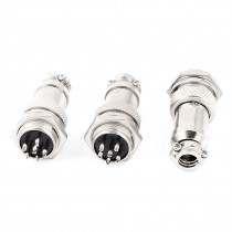 GX16 6 6 Pin 16mm Male to Female Panel Metal Connector Aviation Plug 3pcs