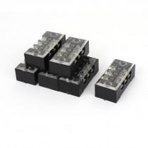 TB 1503 600V 15A 3 Position Covered Screw Terminal Barrier Block Strip 6 Pcs