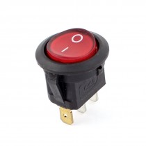 AC 250V 6A AC125V 10A Red Light SPST 3 Pin on Off Snap in Boat Rocker Switch