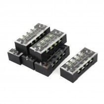 TB 1504 600V 15A 4 Position Covered Screw Terminal Barrier Block Strip 6 Pcs