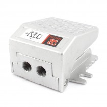 FV 02 Alloy 1 4BSP Threaded Air Pneumatic Pedal Valve Foot Switch Silver Tone