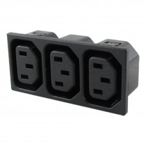 IEC 320 C20 Male 3 Way Panel Outlet Power Socket Black AC 250V 10A