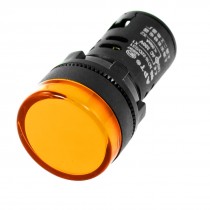 AC/DC 24V Yellow LED Power Indicator Pilot Single Light Lamp 22mm