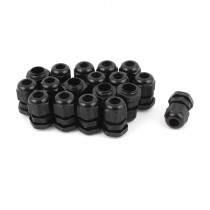 18pcs Black Plastic PG9 3 8NPT Thread 4 8mm Wire Waterproof Fastener Cable Gland