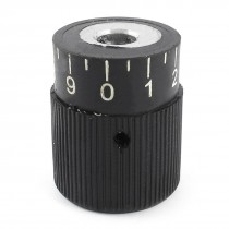 35mm x 10mm Fine Tuning Numeric 0 9 Scale Knurled Control Knob Black