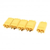 RC Aircraft Airplane Model Battery XT60 Male Plug Connector Yellow 5 Pcs