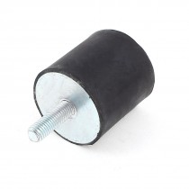M10 x 30mm Male Thread Rubber Cylindrical Vibration Isolator Mounts 2" x 2"