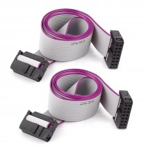 2pcs FC14P IDC 14 Pin F F Hard Drive Flat Ribbon Cable 50cm Long for Motherboard