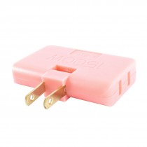 US Plug AC 125V 15A 1500W Rotation Triporate Power Socket Pink