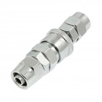 Silver Tone Metal Pipe Hose Quick Adapter Connector