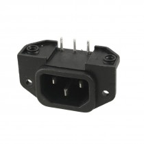 Black Electrical Cooker 4 Terminals IEC320 C14 Power Plug 250V 10A