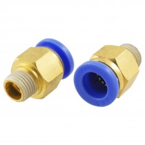 2 Pcs 12.8mm x 12mm Full Port Male Thread Pneumatic Quick Fittings